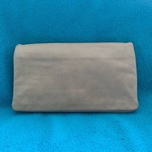 Ann Taylor Genuine Leather Clutch, Cream